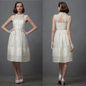 Elegant Cream Sleeveless Dress